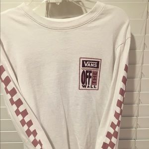 vans white graphic long sleeve